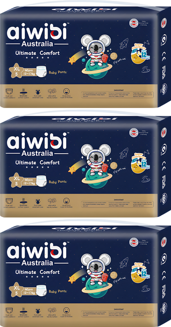 aiwibi 愛薇彼 夜用甄柔瞬吸 褲型尿布, XL, 120片