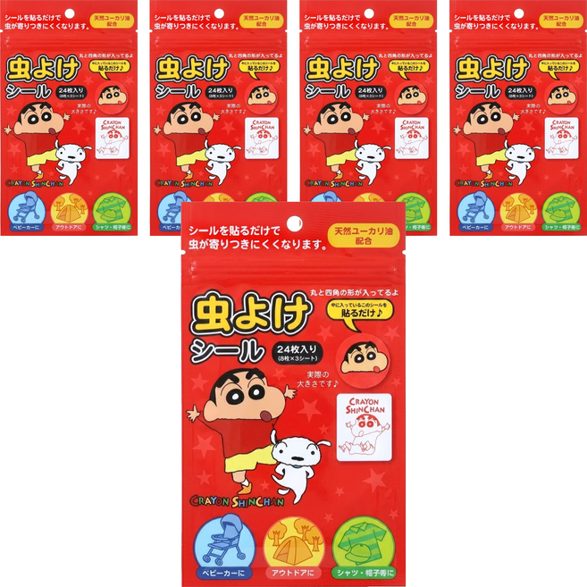Shinchan 蠟筆小新 防蚊貼, 5個, 24片