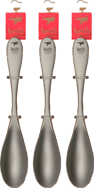 keith Titanium 鎧斯 純鈦環保攜帶式湯匙 Ti5201 180 x 35 x 3mm 34g, 鈦色, 3支