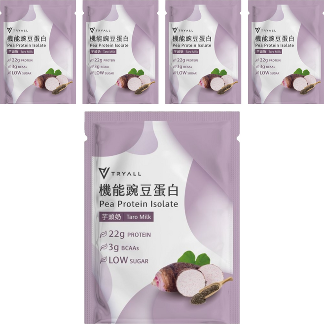 TRYALL Essential 機能豌豆蛋白飲 芋頭奶風味, 30g, 5個