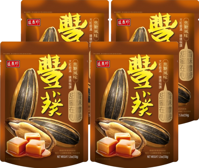 盛香珍 豐葵特級香瓜子 焦糖風味, 150g, 4包