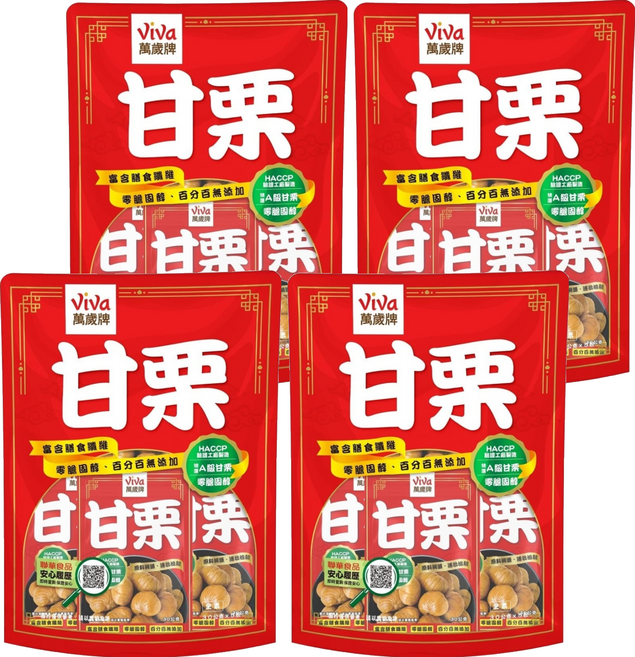 ViVa 萬歲牌 特選甘栗, 4袋, 150g