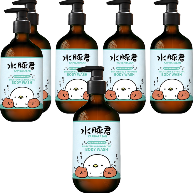 O'LISE 歐黎絲 水豚君嫩白保濕胺基酸沐浴乳, 6個, 500ml