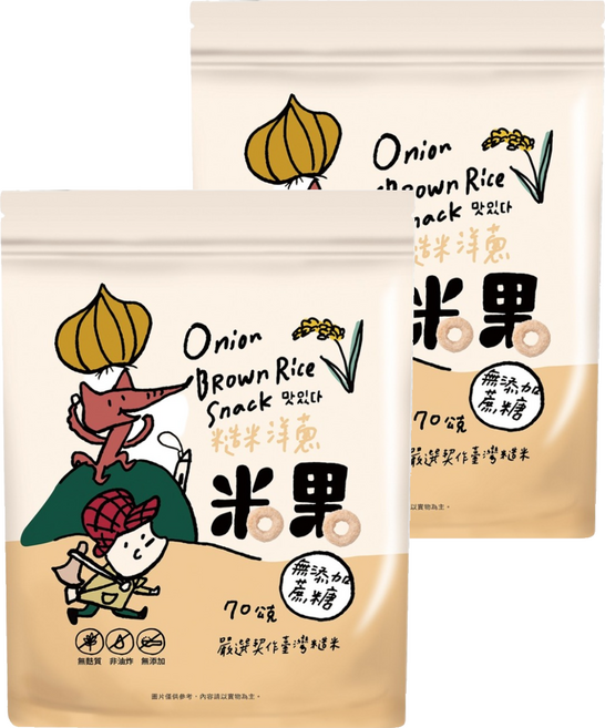 薌園 脆米果, 70g, 2個, 糙米洋蔥