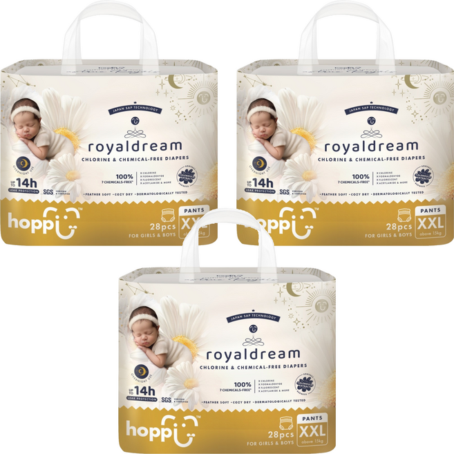 hoppi 皇家系列 嬰兒褲型尿布 15kg以上, XXL, 84片