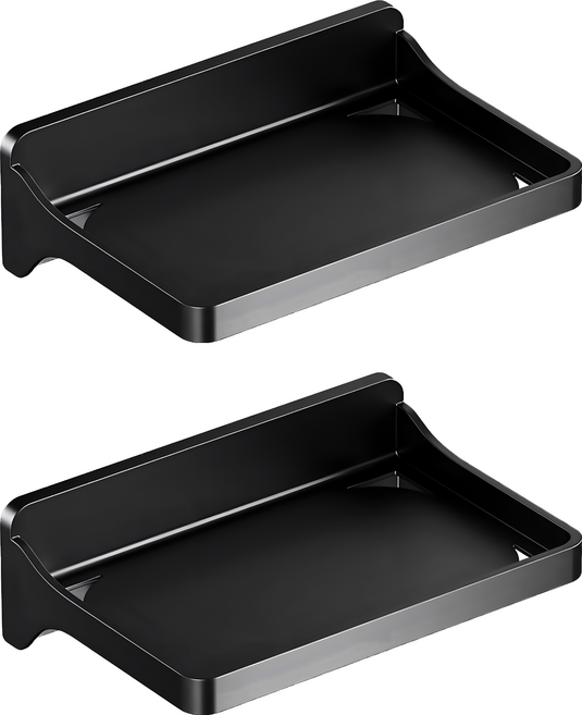OMG 免打孔牆面置物架 30 x 20.2 x 9.5cm, 2個, 黑色