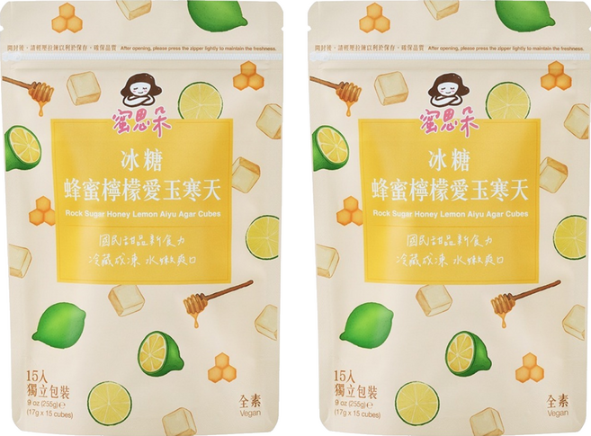 蜜思朵 NEW!冰糖蜂蜜檸檬愛玉寒天, 15顆, 17g, 2袋