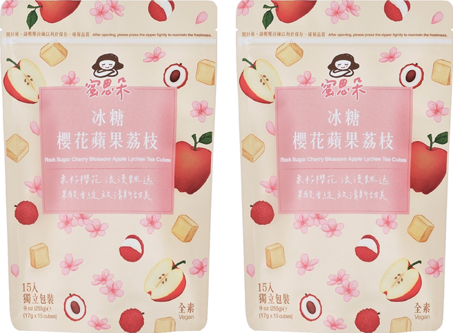 蜜思朵 冰糖櫻花蘋果荔枝茶, 17g, 15顆, 2包