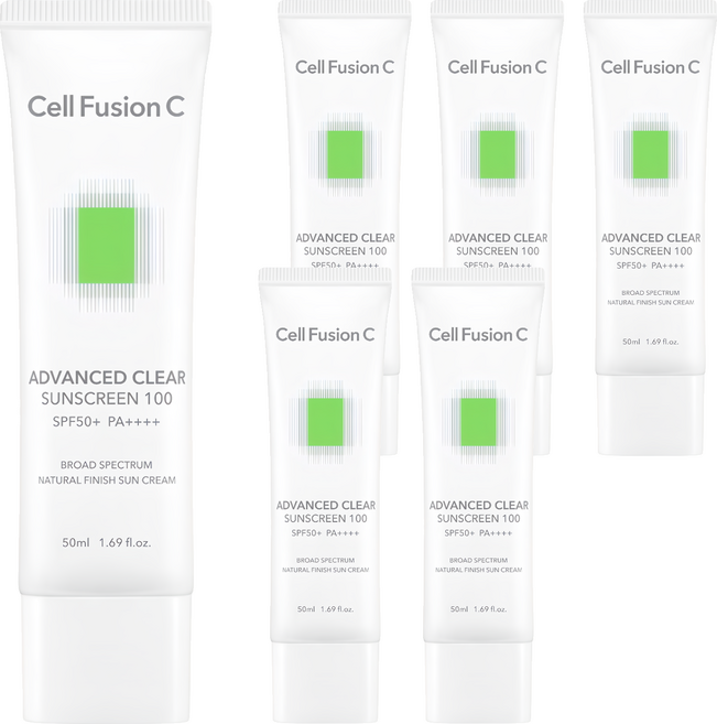 Cell Fusion C 控油潤色防曬霜 SPF50+ PA++++ 台灣公司貨, 6個, 50ml