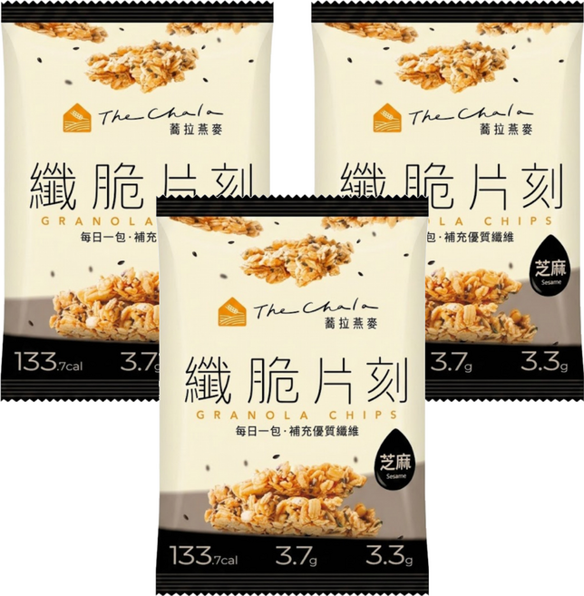 The Chala 蕎拉燕麥 纖脆片刻 芝麻, 30g, 3包