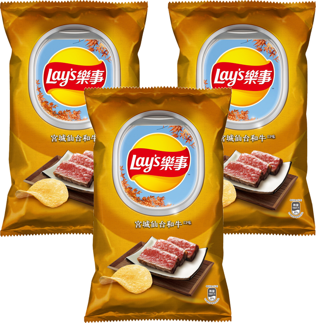 Lay's 樂事 宮城仙台和牛口味洋芋片, 85g, 3包