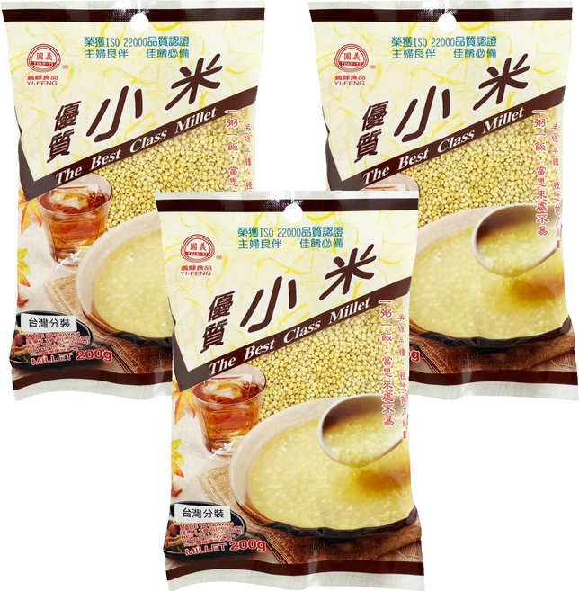 義峰食品 小米, 200g, 3個