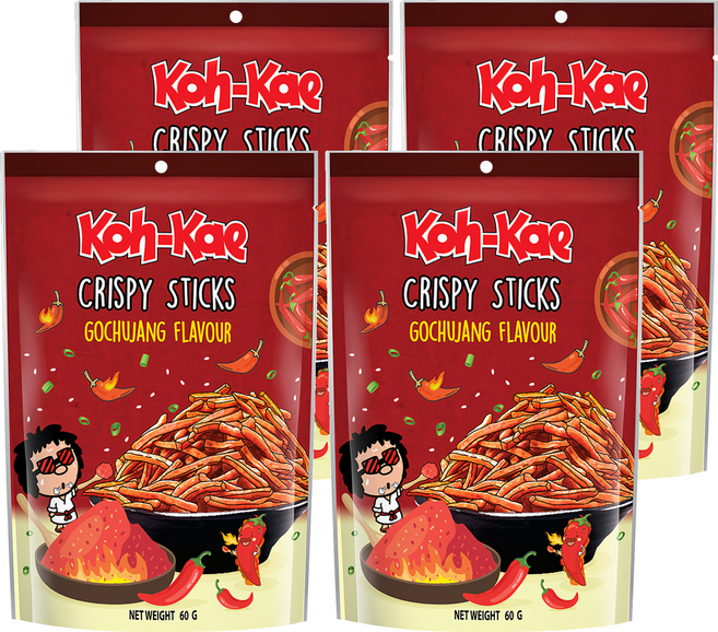 Koh-Kae 大哥 韓式辣醬風味脆脆條, 4包, 60g