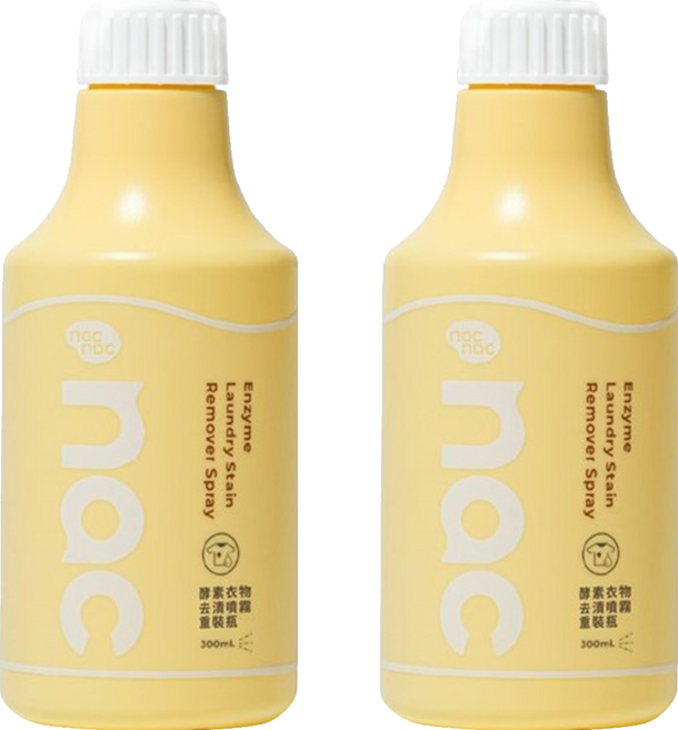 nac nac 酵素衣物去漬噴霧重裝瓶, 2個, 300ml