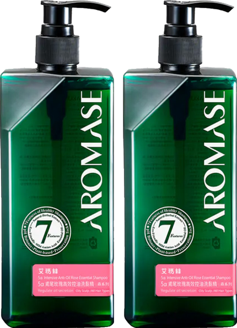 AROMASE 艾瑪絲 草本植萃洗髮精 鳶尾玫瑰高效控油, 400ml, 2瓶