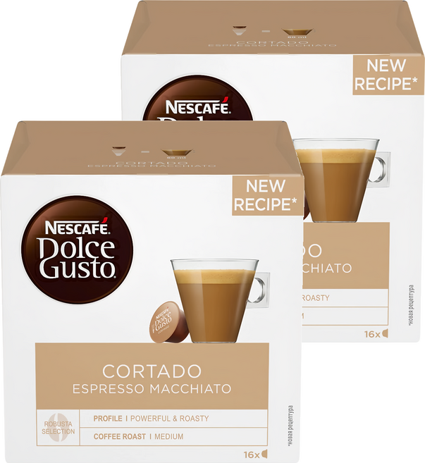 NESCAFE 雀巢咖啡 Dolce Gusto 多趣酷思 濃縮咖啡瑪奇朵咖啡膠囊, 6.3g, 16個裝, 2組