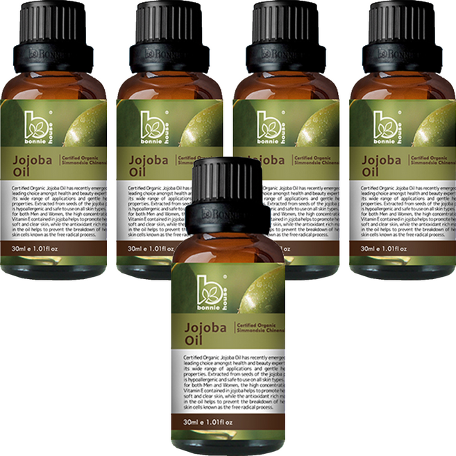 Bonnie House 植享家 有機單方基底油 荷荷芭油, 30ml, 5瓶