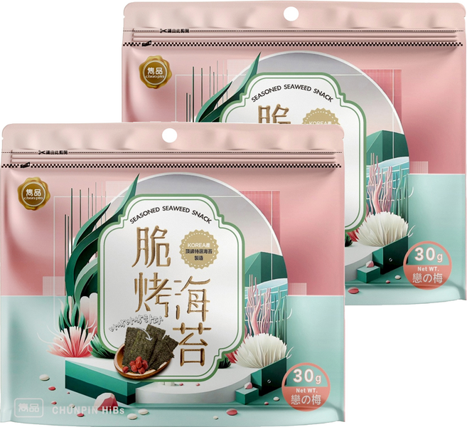 chun pin 雋品 脆烤梅子海苔, 30g, 2個