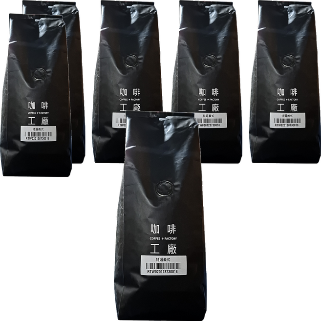 咖啡工廠 精品級 G1咖啡豆 特選義式風味, 咖啡豆(無研磨), 450g, 6包