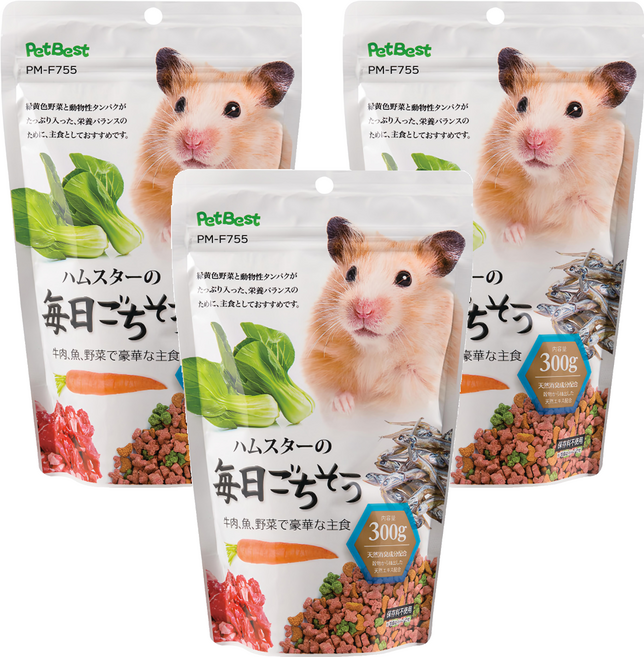 PetBest 岡田屋 乾燒主食 牛 + 蔬 + 魚, 300g, 3包