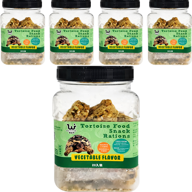 WEIYITER 維益特 台灣公司貨 陸龜蔬菜風味營養口糧 爬蟲專用, 120g, 5罐