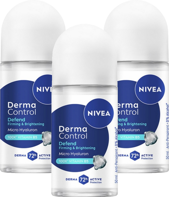 NIVEA 妮維雅 台灣公司貨 止汗爽身乳液 玻尿酸養膚撫紋, 3個, 50ml