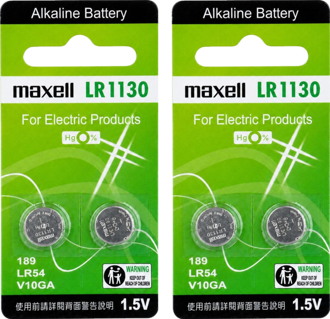 maxell 鈕扣電池 LR1130, 2個, 2個裝