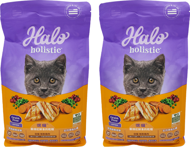 Halo 嘿囉 幼貓用 無穀乾飼料, 2袋