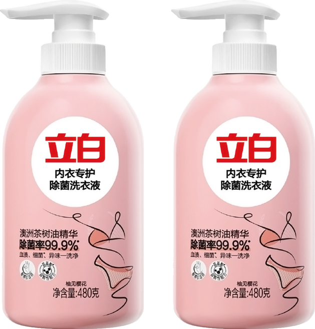 Liby 立白 內衣專護除菌洗衣精, 480g, 1入, 2個