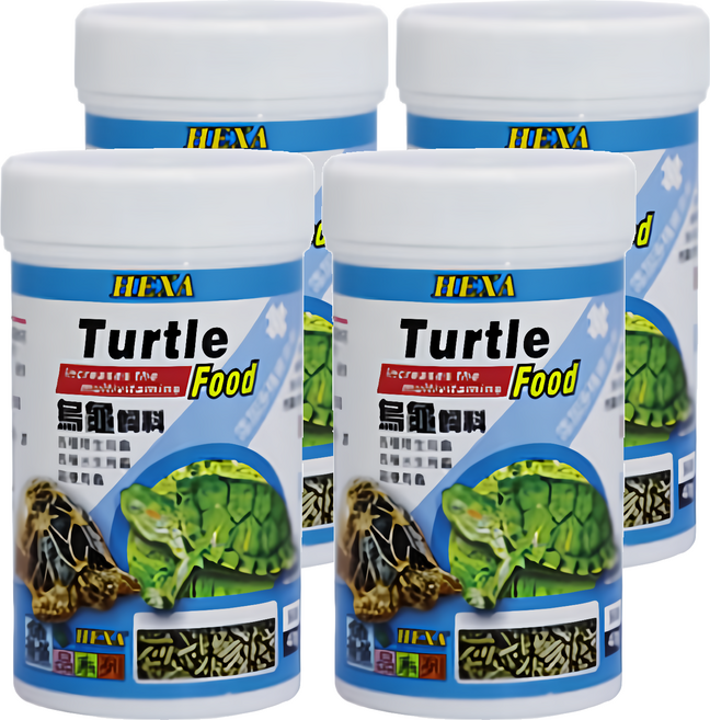 HEXA 海薩 特級烏龜飼料 陸龜飼料 兩棲飼料 烏龜飼料 水龜飼料 1HE310302602, 40g, 4瓶