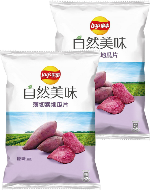 Lay's 樂事 自然美味薄切紫地瓜片 原味, 79g, 2包
