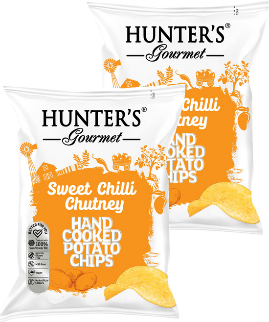 HUNTER'S gourmet 手工洋芋片 酸甜辣醬味, 125g, 2個