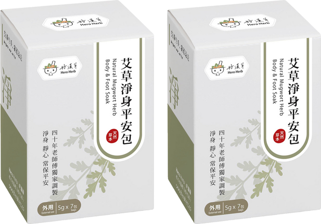 好漢草 艾草淨身平安包 7個裝, 35g, 2個
