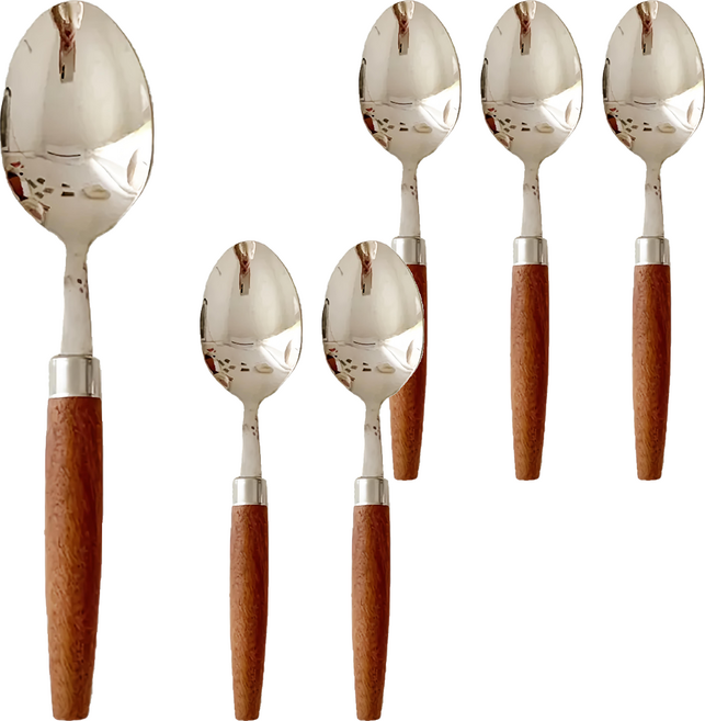 實木不銹鋼湯匙 19 x 4cm 38g, 6支