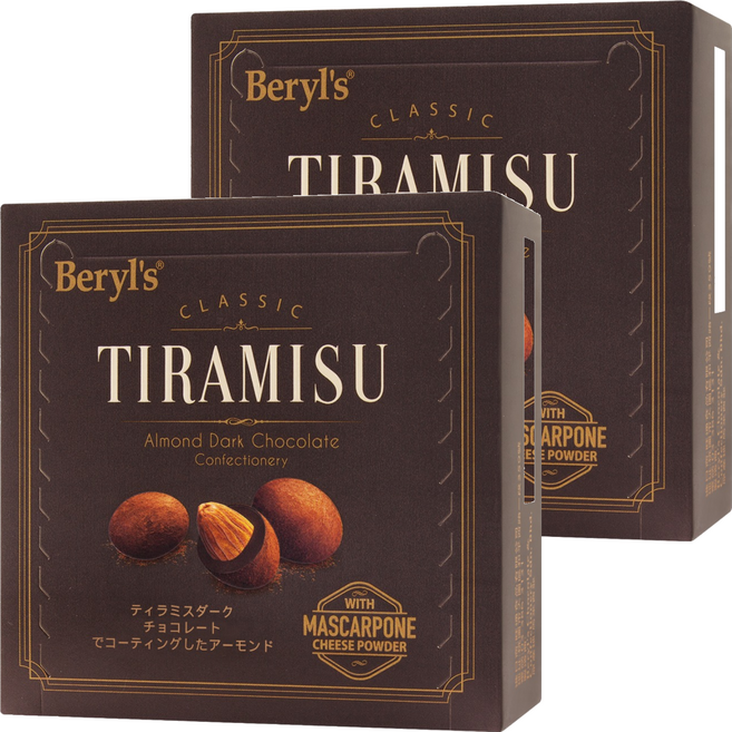 Beryl's 杏仁夾心提拉米蘇風味黑巧克力, 65g, 2個
