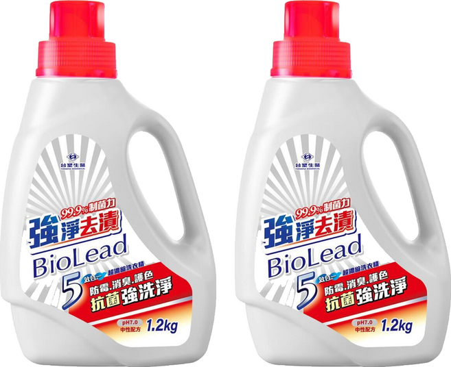台塑生醫 BioLead 強淨去漬洗衣精瓶裝, 1.2kg, 1入, 2瓶