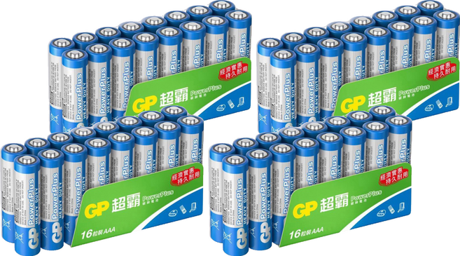 GP Power Plus碳鋅電池 4號, 4組, 16顆