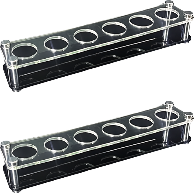 bargogo 巴果果 6孔子彈杯架 直排, 霧白色 + 黑色, 2個