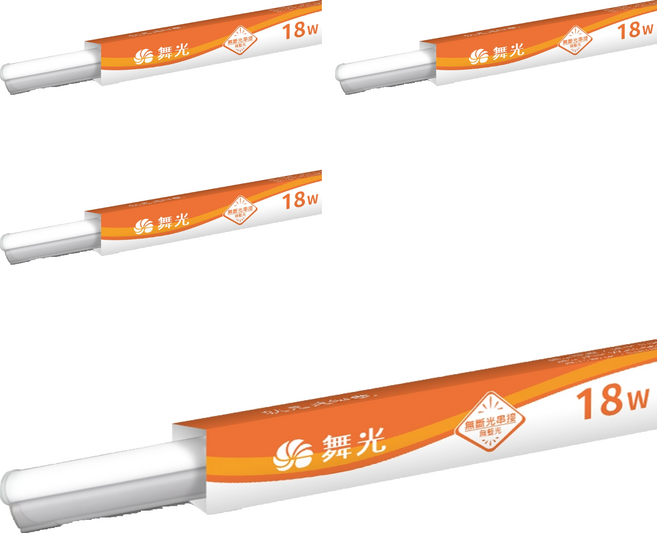 DANCELIGHT 舞光 T5 一體式支架燈 18W 3000K LED-T5BA4-WR9 4尺, 黃光, 4個