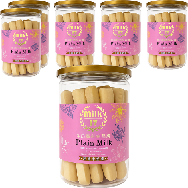 純新 Milk17 原味牛奶棒, 200g, 6罐