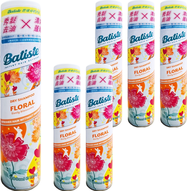 Batiste 芭緹絲 乾洗髮 花漾玫瑰, 6瓶, 200ml