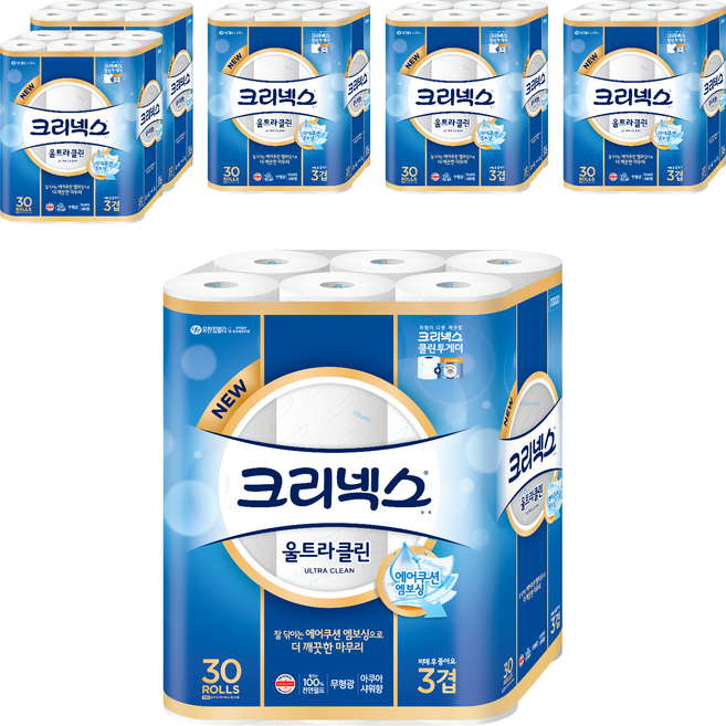 Kleenex 三層極致潔淨捲筒衛生紙, 27m, 30捲, 6袋