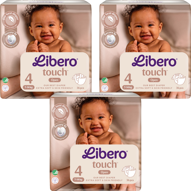 Libero 麗貝樂 嬰兒紙尿褲 touch 7~14kg, 108個, 第4階段