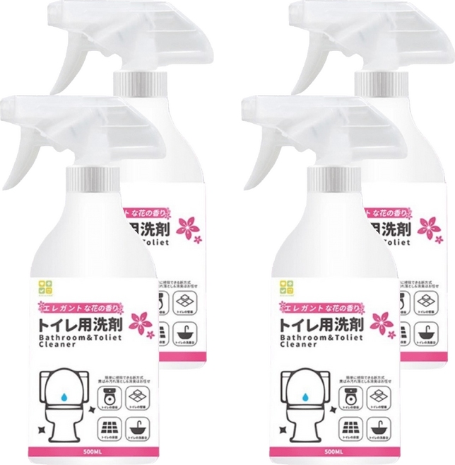 CLH 強力洗淨花香浴廁清潔液, 4個, 500ml