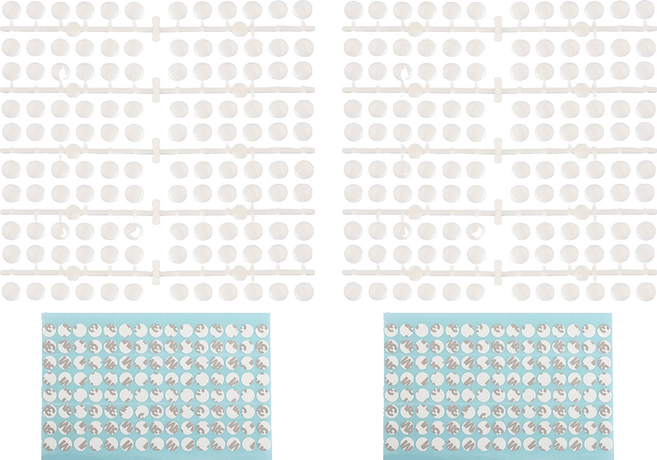 Make Great 圓形凸面美甲色卡, 透明色, 2個