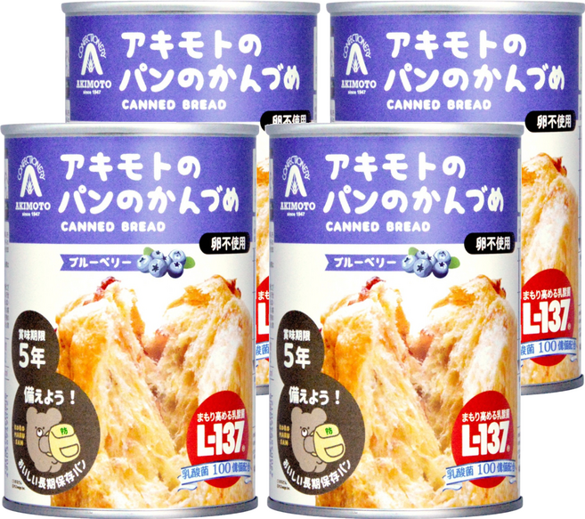 AKIMOTO 罐裝麵包 藍莓口味, 100g, 4個
