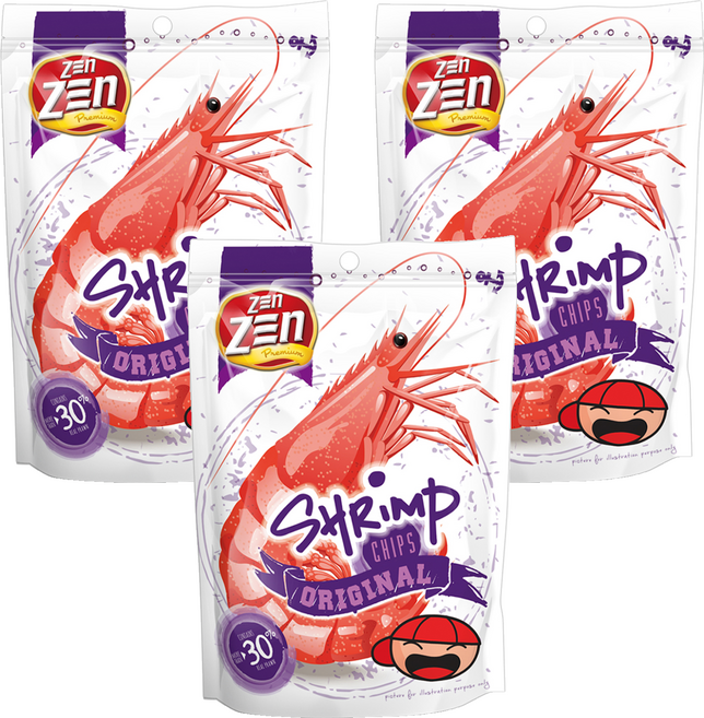 ZEn ZEn 吉珍 大馬讚讚來蝦片 原味, 70g, 3個