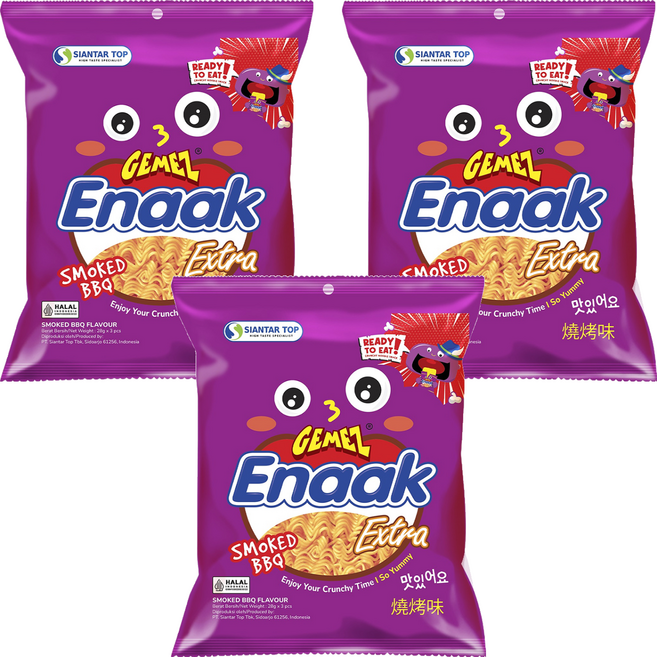 GEMEZ Enaak 韓式小雞麵 燒烤味, 3個, 84g