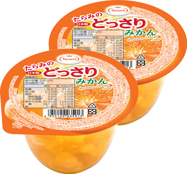 Tarami 達樂美 果凍杯 蜜柑, 230g, 2個