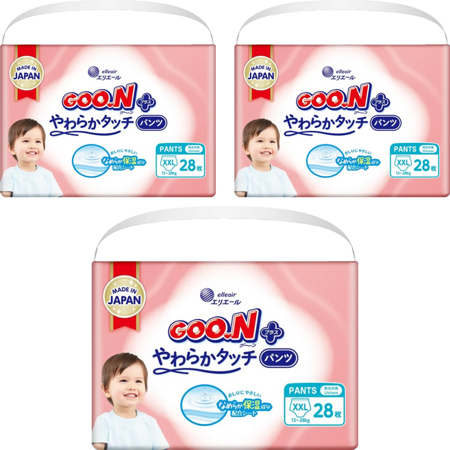 GOO.N 大王 日本境內版 SJ柔觸肌系列褲型尿布 13~28kg, 84片, 2XL